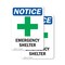 Signmission Emergency Shelter Sign With Symbol, 7 in W x Rectangle, Vinyl Decal OS-2PACK-NS-D-710-V-11896 - alternate 1